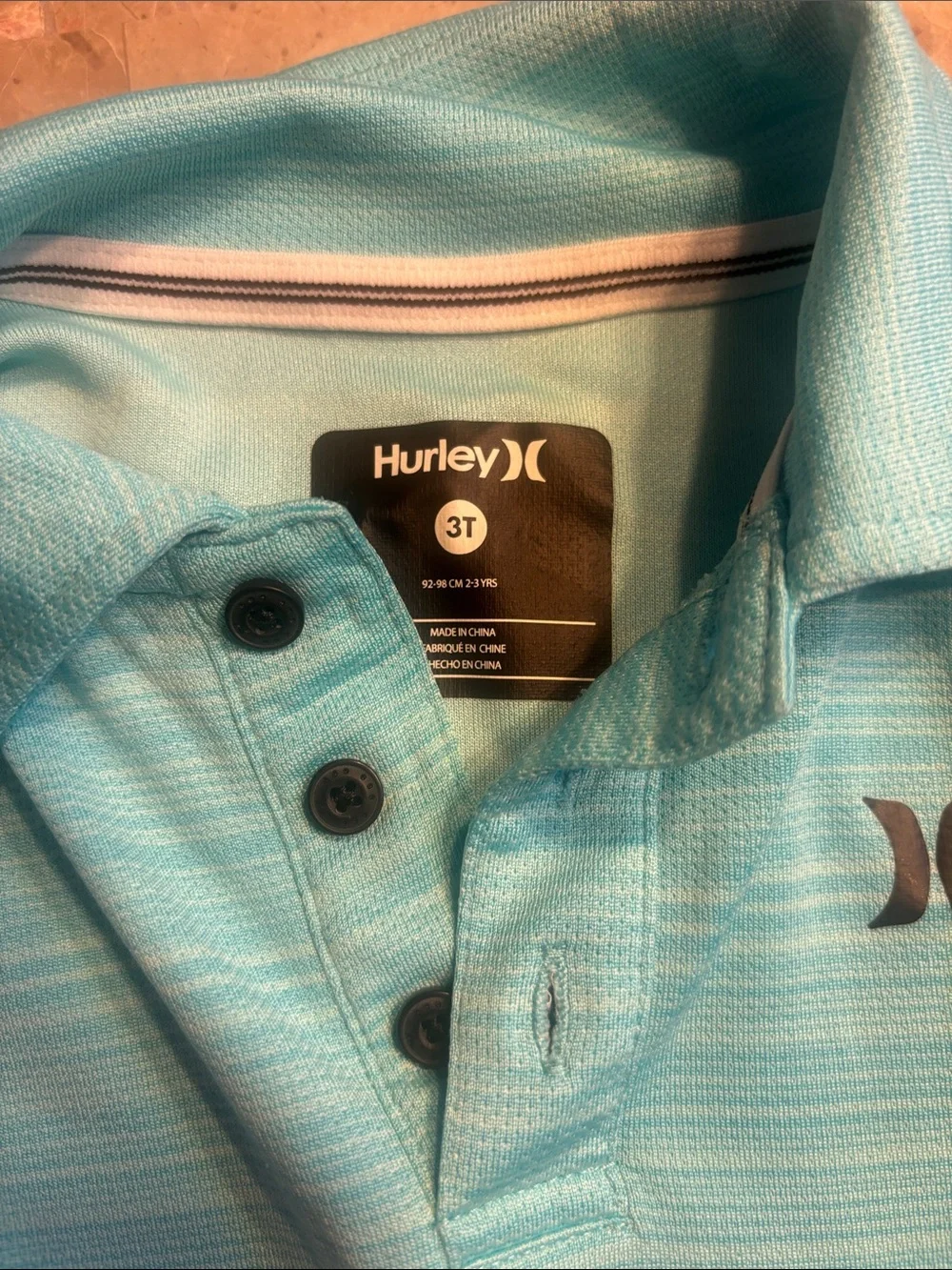 Hurley Boys Light Blue Striped Polo